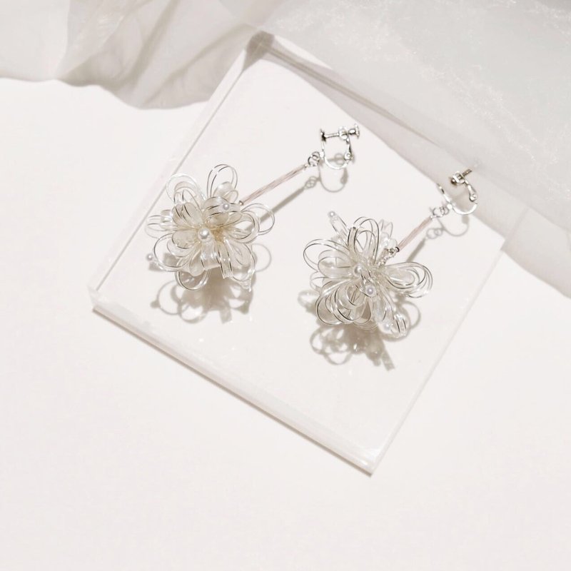 miss no.1-单边造型手工设计树脂耳环/earring/accessories - 耳环/耳夹 - 其他材质 透明