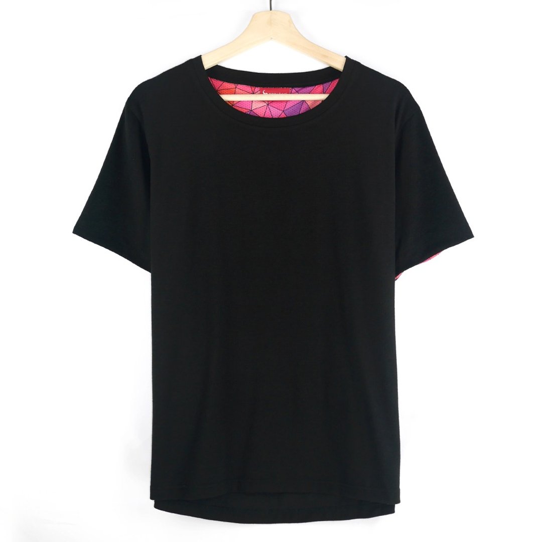Cycling T-shirt  (几何折袖) 满足平日与骑车穿着的休闲车衣 - 男装上衣/T 恤 - 其他人造纤维 黑色