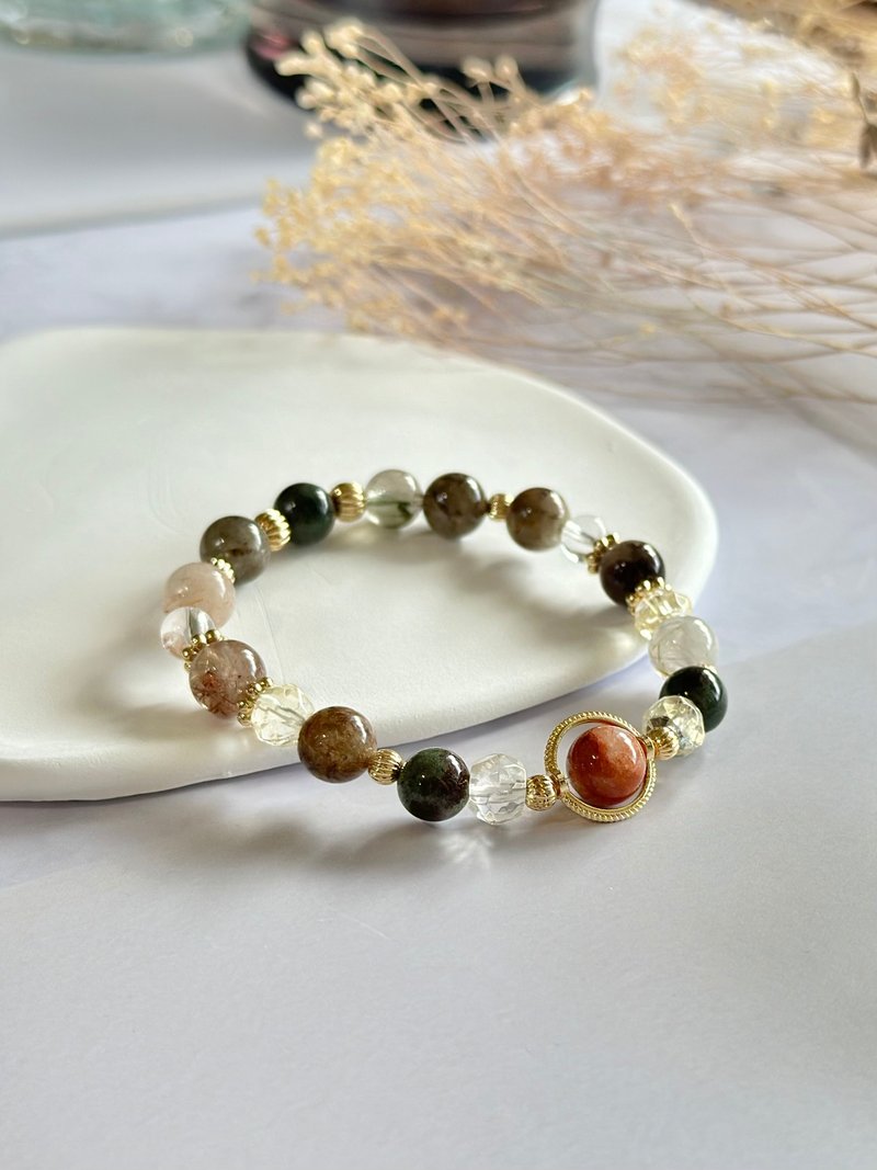 四季幽灵 黄水晶 绿幽灵 天然水晶手链/招正财 学业运 事业运 - 手链/手环 - 水晶 多色