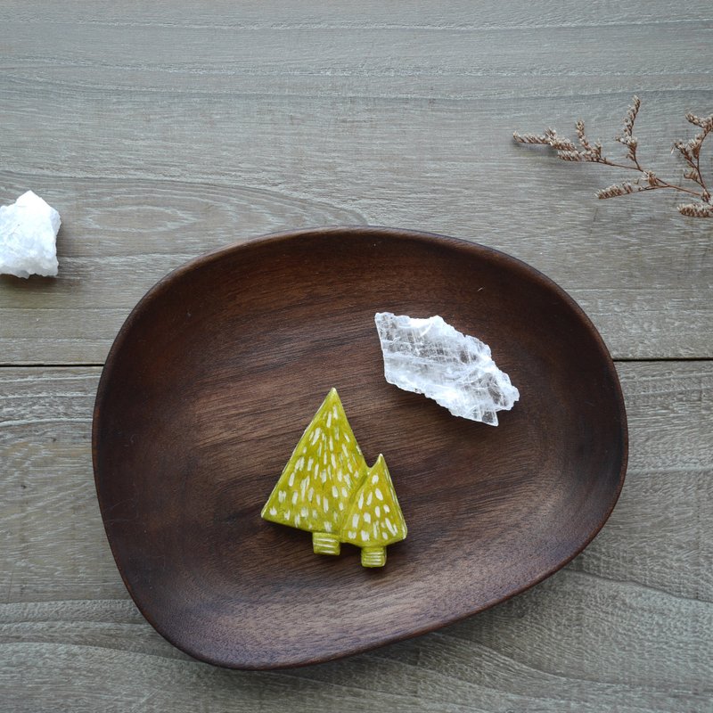 别针 | 芥末杉树林 - 胸针 - 粘土 咖啡色