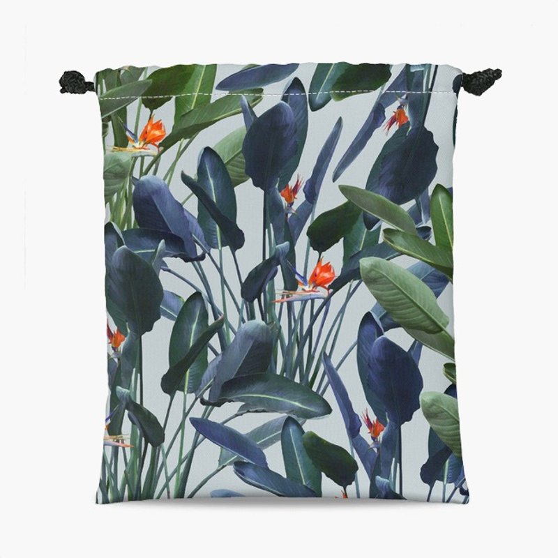 Drawstring Pouch - 束口袋 - Bird of Paradise Pattern V2 - 化妆包/杂物包 - 其他材质 