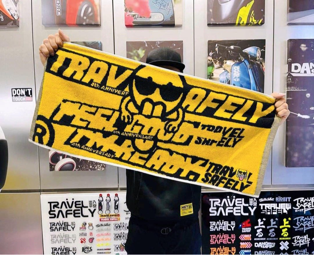 TRAVEL SAFELY 厚磅运动毛巾-NO.133 出入平安厚磅运动毛巾 - 毛巾浴巾 - 棉 黑色