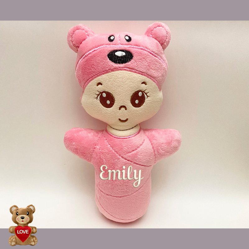Personalised Baby doll soft toy ,Super cute personalised soft plush toy - 玩偶/公仔 - 其他金属 粉红色