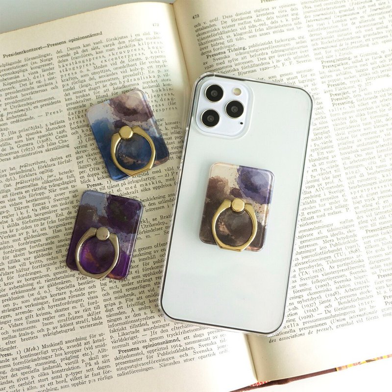 智能手机戒指 [大理石艺术] 细微差别设计 透明保护壳防摔时尚 FM10U - 手机配件 - 塑料 咖啡色