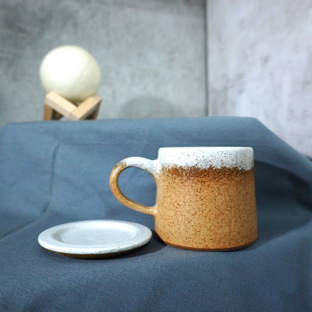 夕阳RF山形杯-约330ml,茶杯,马克杯,水杯,咖啡杯 - 咖啡杯/马克杯 - 陶 黄色