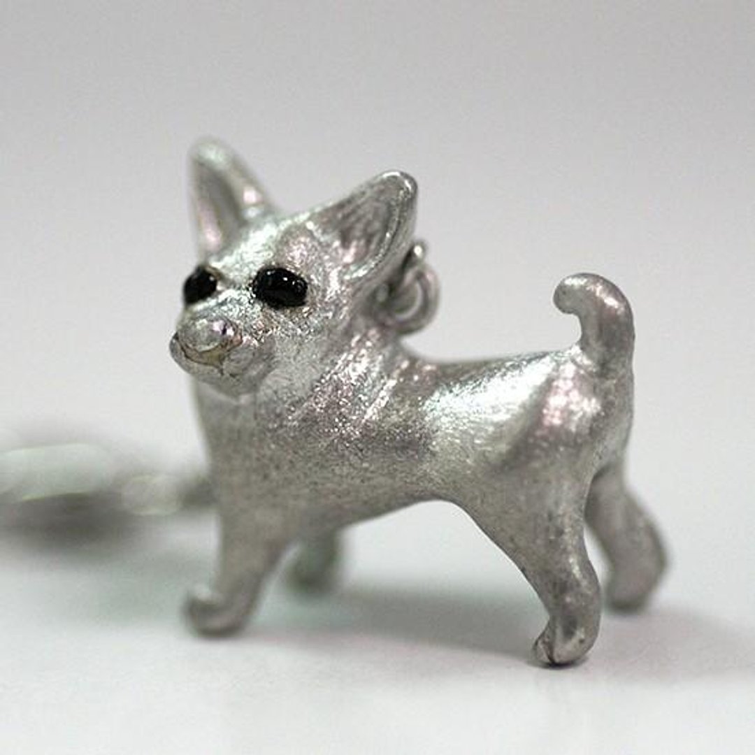 Smooth Chihuahua Charm Pendant [Free Shipping] A charm that allows small Chihuahuas to be hooked here and there by hooks. - 项链 - 其他金属 