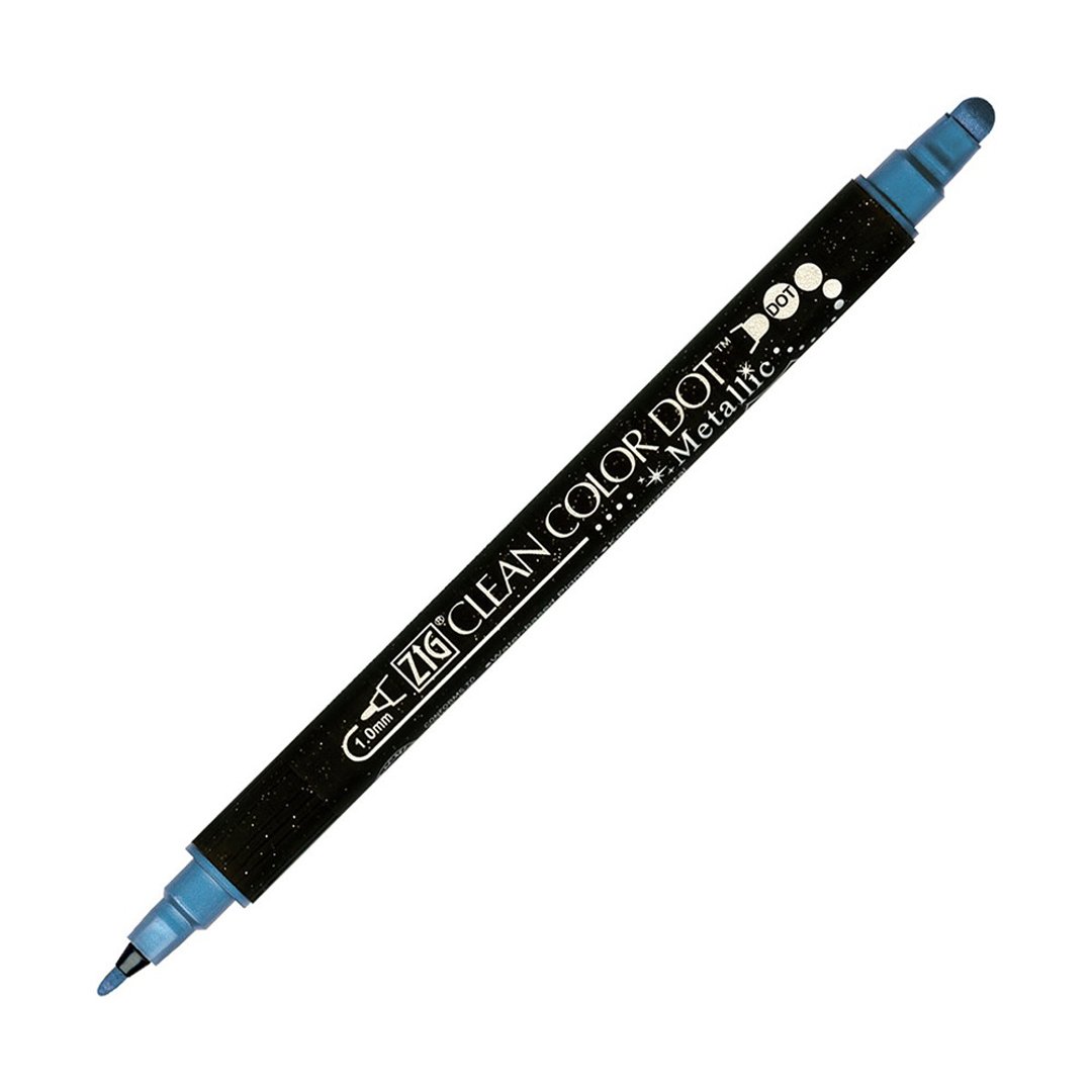 【Kuretake 日本吴竹】ZIG Clean Color Dot 点点笔 金属色 蓝色 - 其他书写用品 - 塑料 蓝色