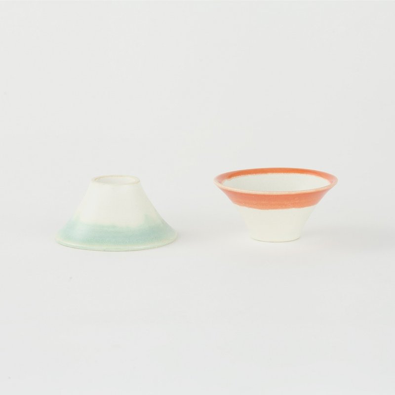 富士山清酒杯 猪口杯 陶瓷杯-两件组 - 酒杯/酒器 - 陶 