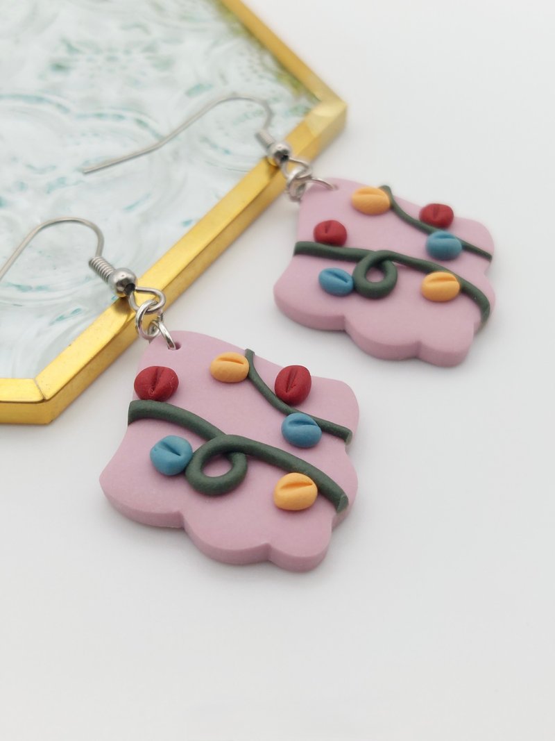 小果实 - 耳环/耳夹 - 其他材质 紫色