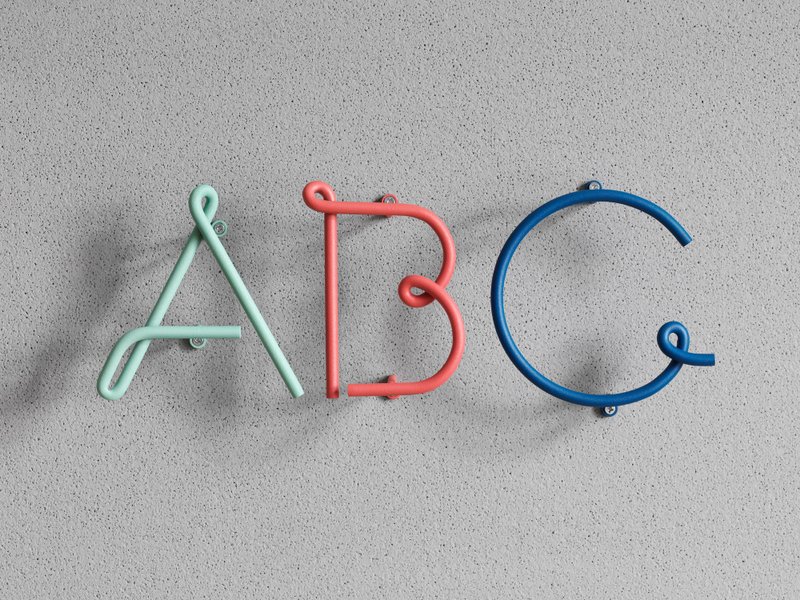 WIRE ALPHABET 字母门牌 - 门帘/门牌 - 其他金属 红色