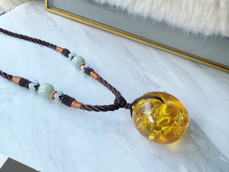 天然琥珀 焦糖珀 温润珀光 缅甸玉 平安扣 挡灾避邪 安神静气 - 项链 - 宝石 