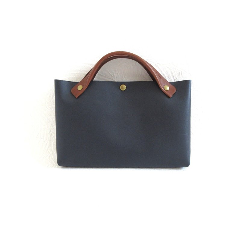 深受好评・实用可爱迷你尺寸・牛皮・包中包・海军蓝・082 - 手提包/手提袋 - 真皮 蓝色