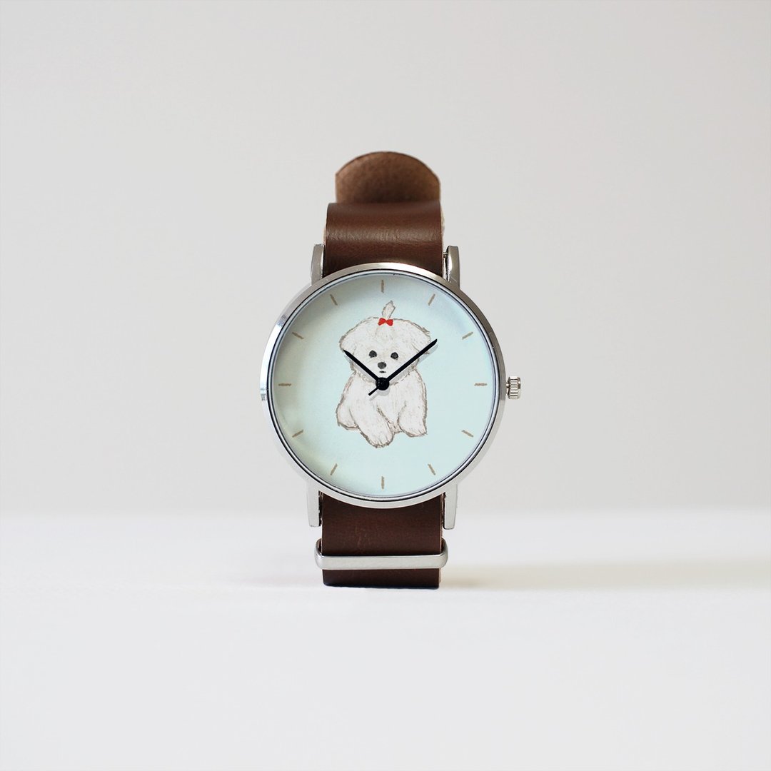 Ribbon Maltese Watch Light Blue - 女表 - 其他金属 蓝色