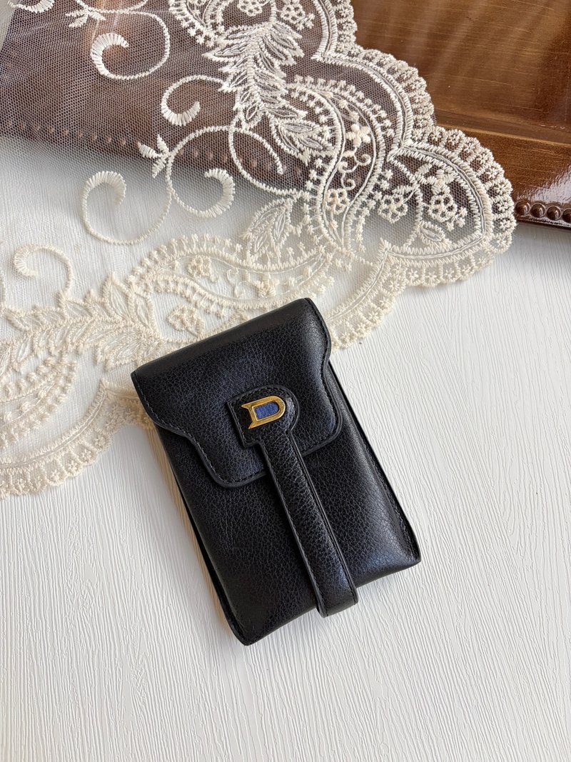 中古正品 Delvaux 比利时皇室品牌 皮套 卡片夹 钥匙包 车匙包 - 名片夹/名片盒 - 真皮 黑色