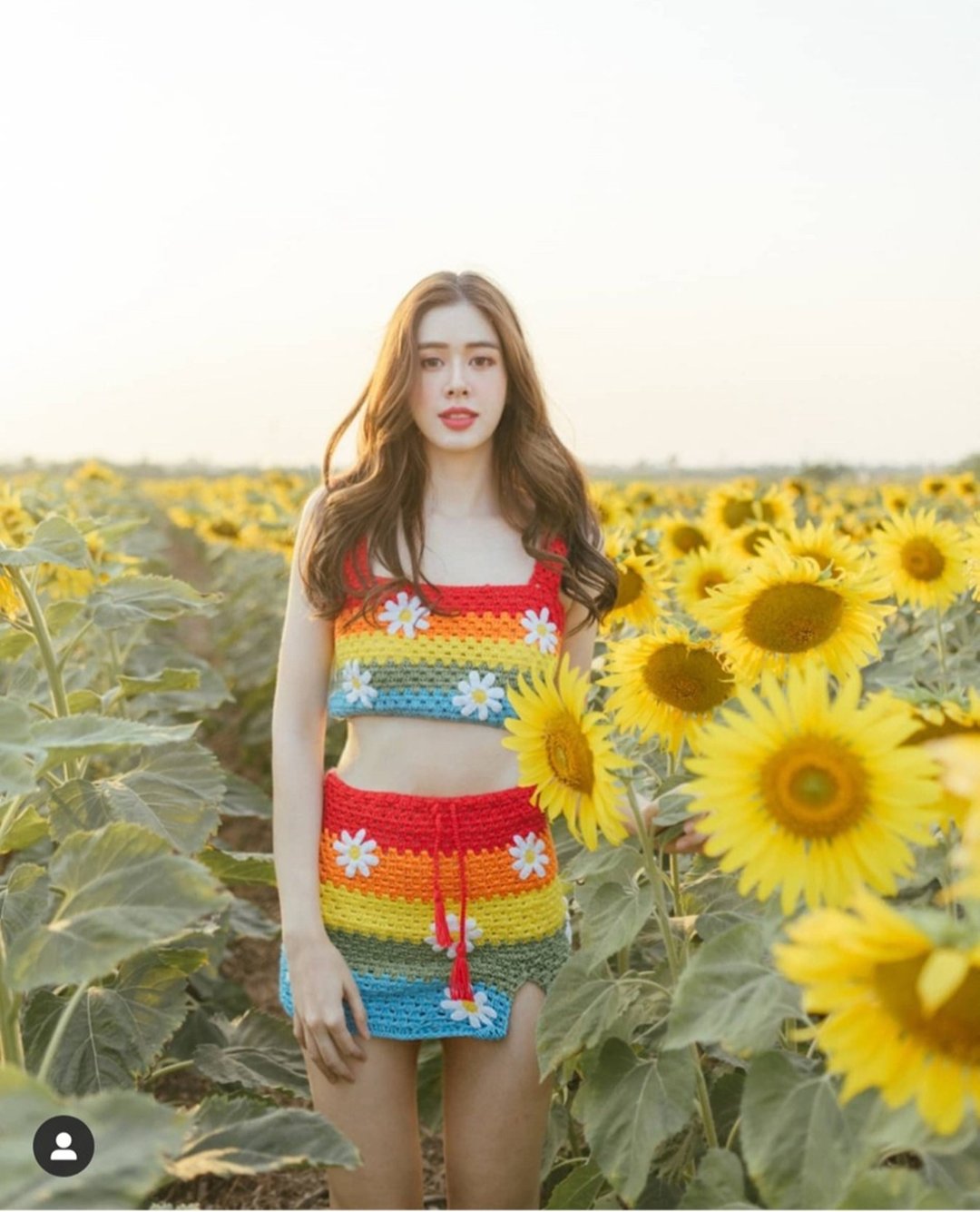 crochet bikini sun flower set for the beach . summer bikini set. - 女装泳衣/比基尼 - 羊毛 多色