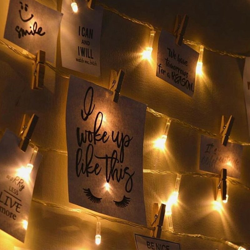 创意灯饰 LED相片灯条 电池款 长度2M 气氛灯 圣诞节 交换礼物 - 灯具/灯饰 - 塑料 白色