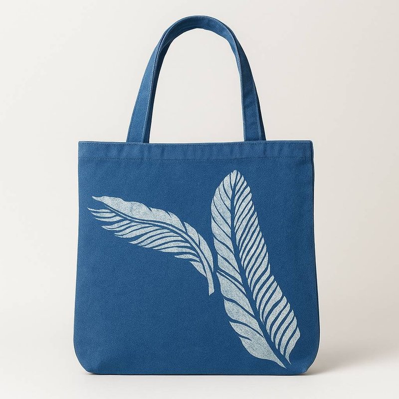 手工植物靛蓝托特包 - 手提包/手提袋 - 其他材质 