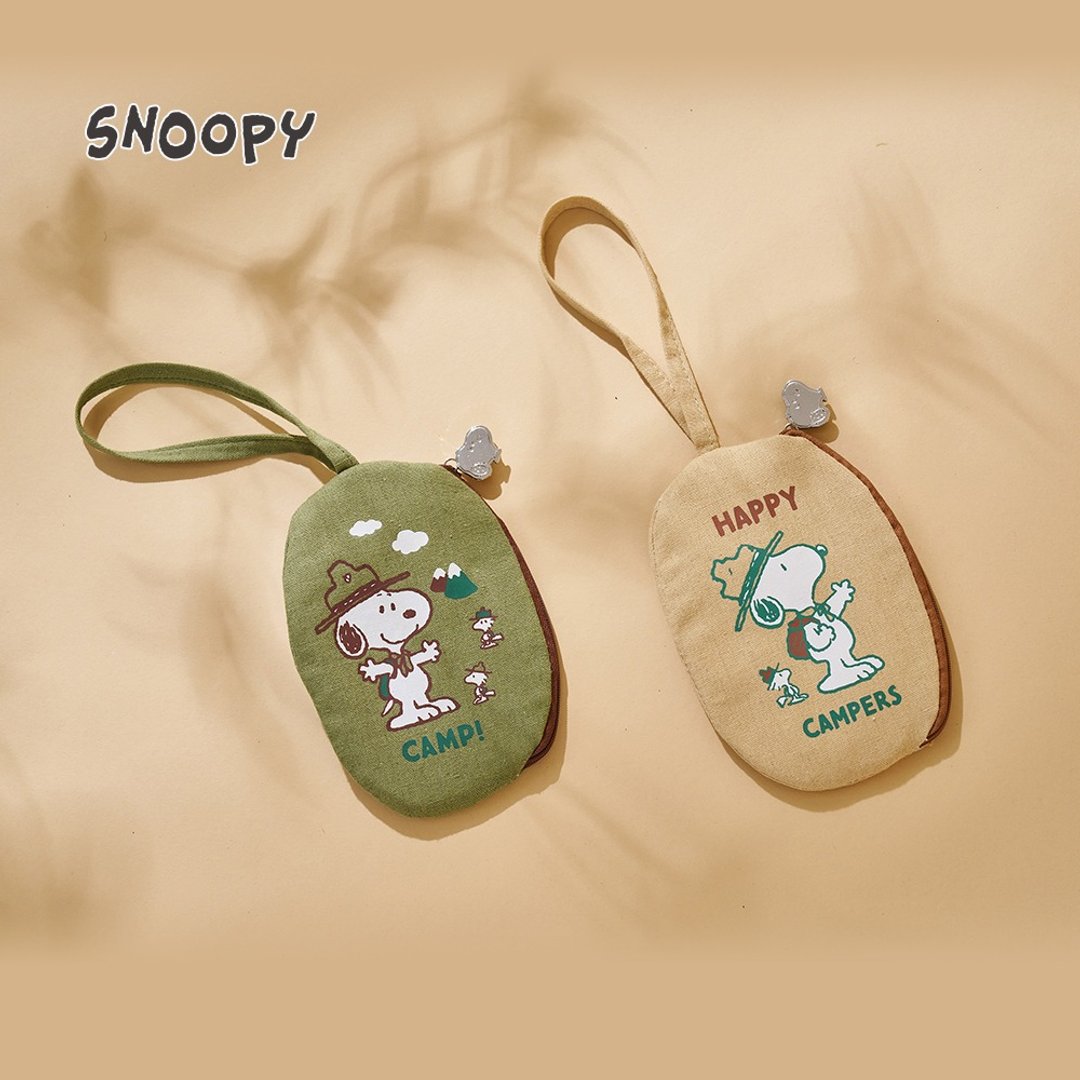 SNOOPY 史努比 迷彩森林多功能挂饰万用小包 - 零钱包 - 聚酯纤维 
