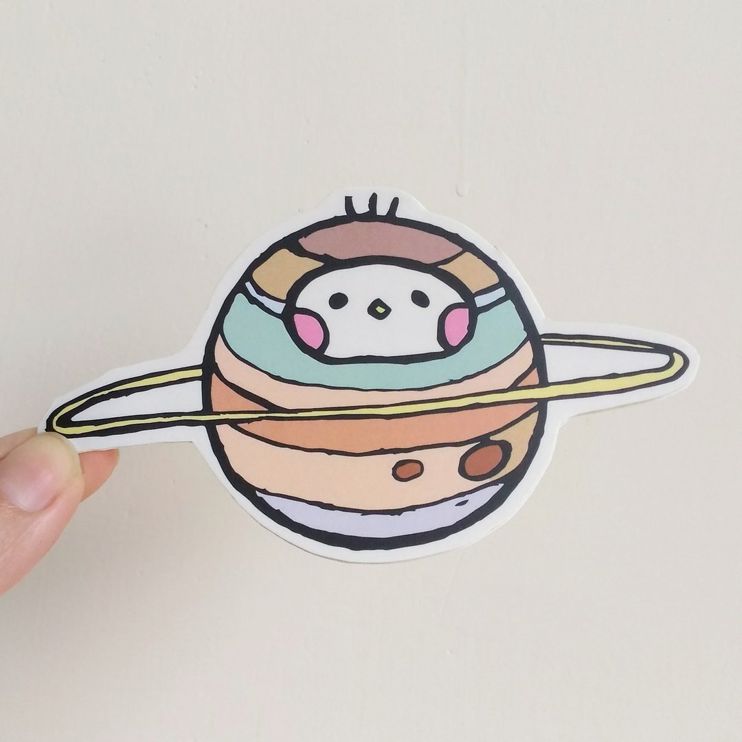 星球 插画贴纸 3件组 - 贴纸 - 纸 卡其色