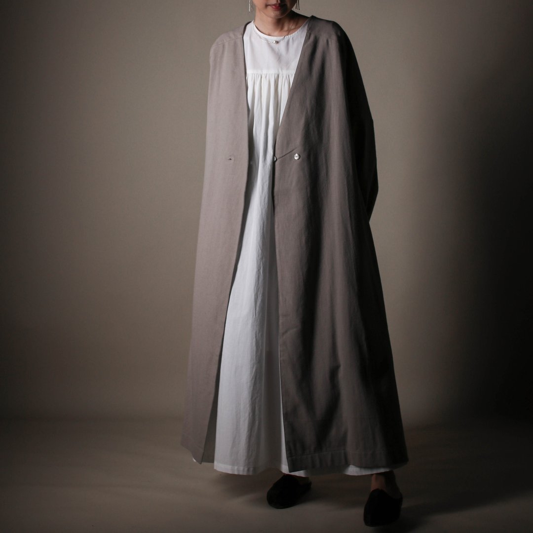 川 衣 WEAR BEING 高腰散状双排扣外套 灰 - 女装休闲/机能外套 - 棉．麻 灰色