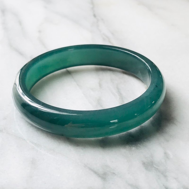 翡翠手镯  稀有 天然石 危地马拉产 57.9 mm - 手链/手环 - 玉石 绿色