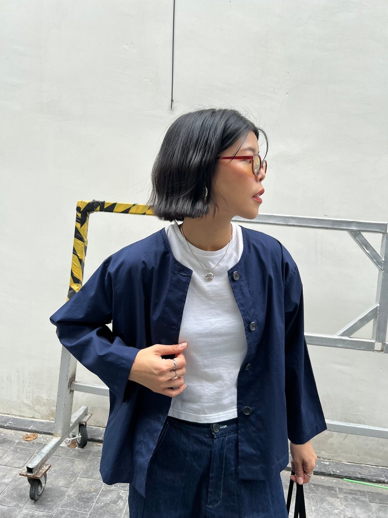 圆领纯棉长袖上衣 - 女装上衣 - 其他材质 黑色