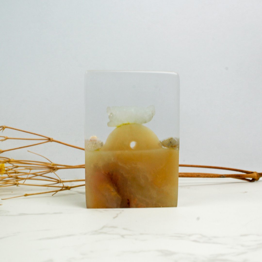 定制化手工印章-|天然翡翠貔貅树脂印章 3.1x1.3 CM|手工篆刻印章 - 印章/印台 - 石头 