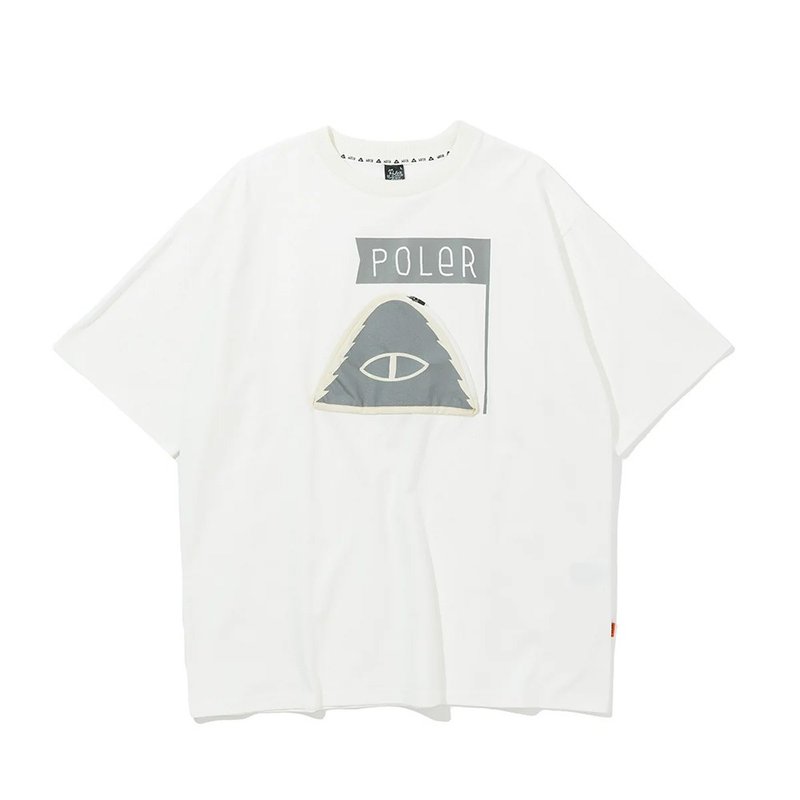 日本限定POLER PRM WASH SUMMIT POCKET TEE 山型眼口袋T恤 / 白 - 男装上衣/T 恤 - 棉．麻 白色