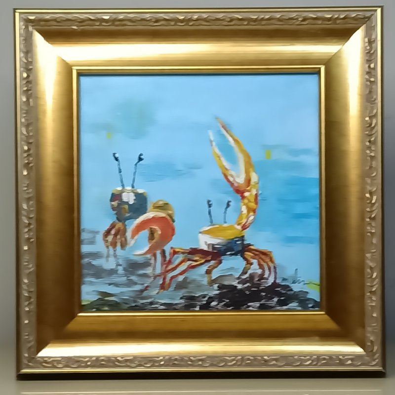 静谧潮间带的舞者   原创油画独一无二  立即拥有 - 墙贴/壁贴 - 棉．麻 