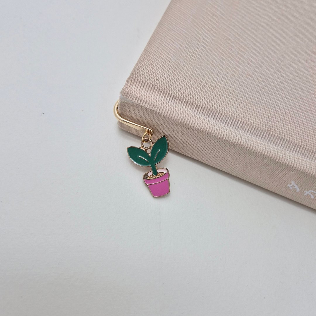 可爱小盆栽书签，一个可爱的小盆栽 - 书签 - 其他金属 粉红色
