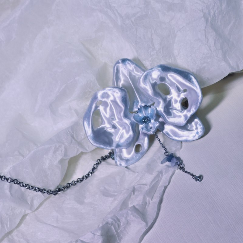 HOSIA3D 兰花项链 3D 打印 原创设计 设计款项链 独特造型设计项链 - 项链 - 其他材质 白色