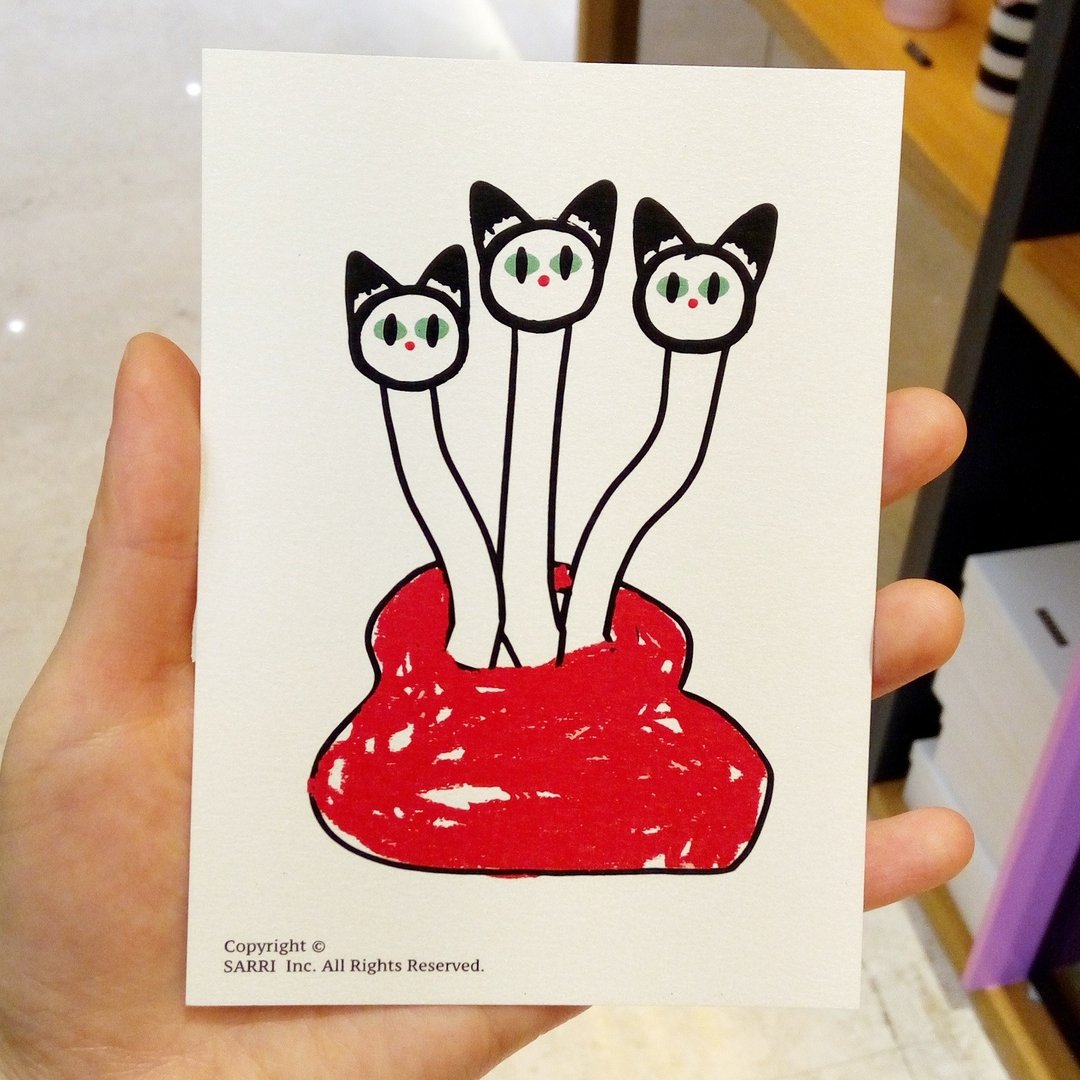 “三头怪猫”明信片 生日卡 设计 着色 插画 绘本 卡片 万用卡 艺术 美术 现代 情人 爱 特别 有趣 怪 特色 怪异 可爱 台湾 黄色 好玩 有趣 抢眼 潮 艺术 亮片 闪 酷炫 不一样 名牌 本土 外国人 送礼 礼物 观光 风格 品味 惊喜 美好 旅途 旅行 快乐 幸福 希望 祝福 心 结婚 求婚 送 限定 独家 情人节 感谢卡 感恩 原创 文创 鼓励 postercard birth - 卡片/明信片 - 纸 红色
