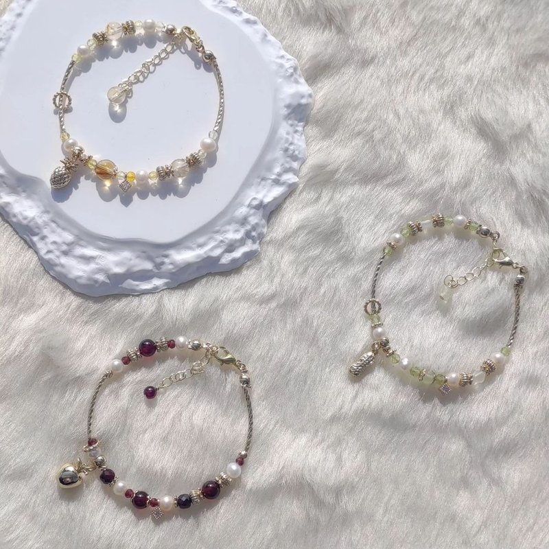 吉祥话系列 - 手链/手环 - 水晶 白色