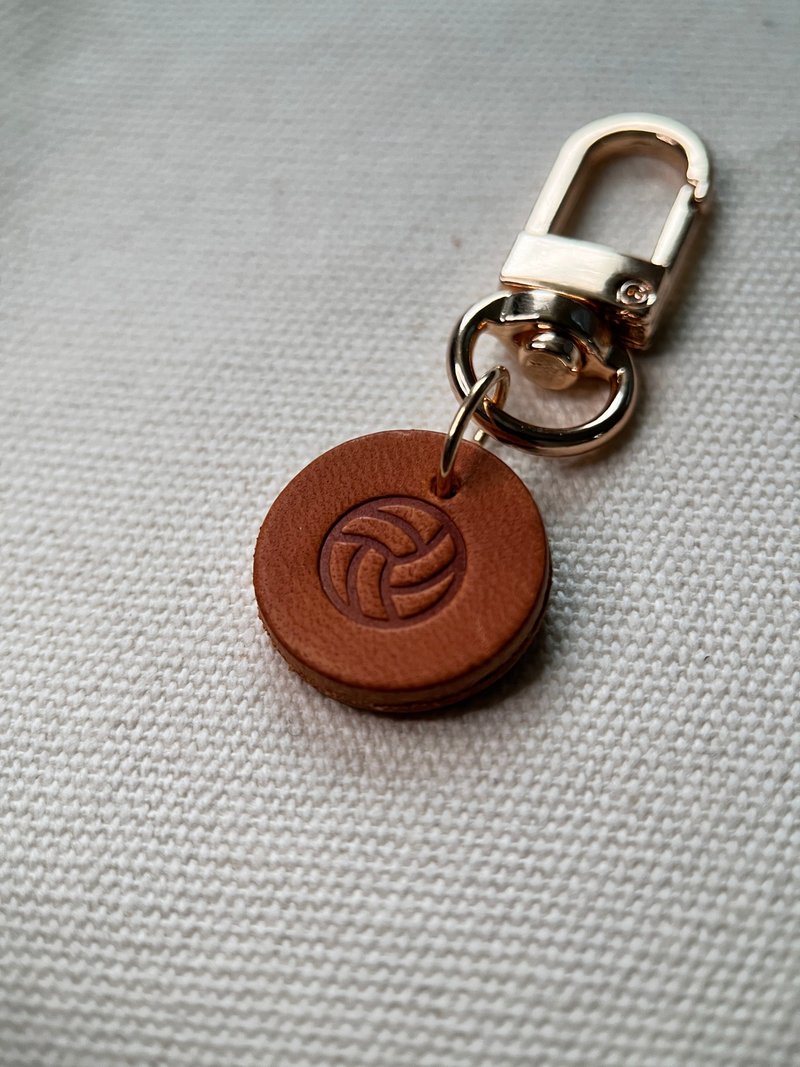 去编 | 植鞣革 | 排球印记 | 小物挂饰 - 吊饰 - 真皮 咖啡色