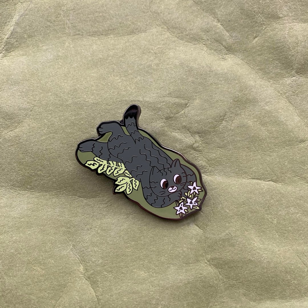 山猫系列徽章-小小赏花 - 胸针 - 其他金属 绿色