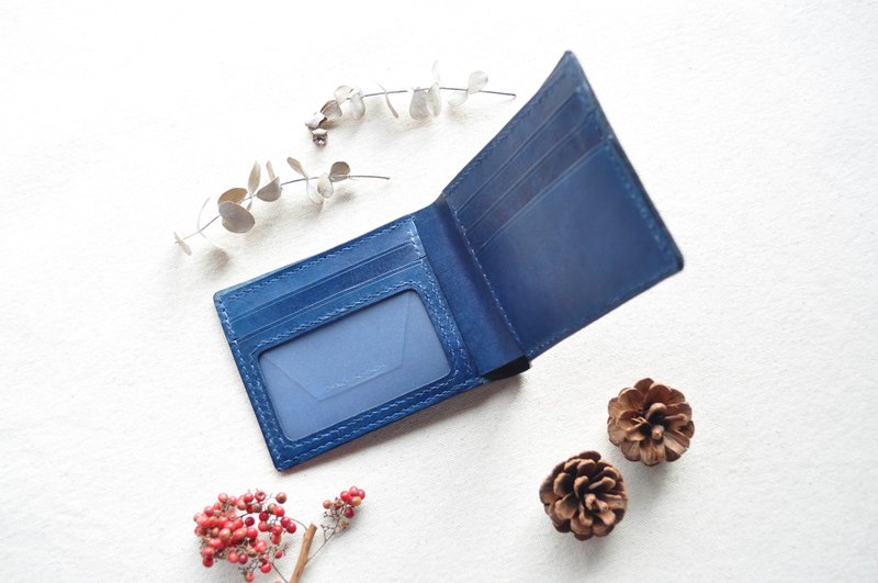 经典皮革短夹_透明证件款-绝美蓝 - 皮夹/钱包 - 真皮 
