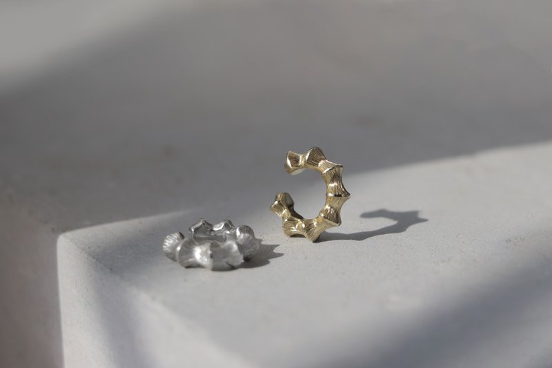 Sensory I 仙人掌耳骨环 - 耳环/耳夹 - 纯银 银色