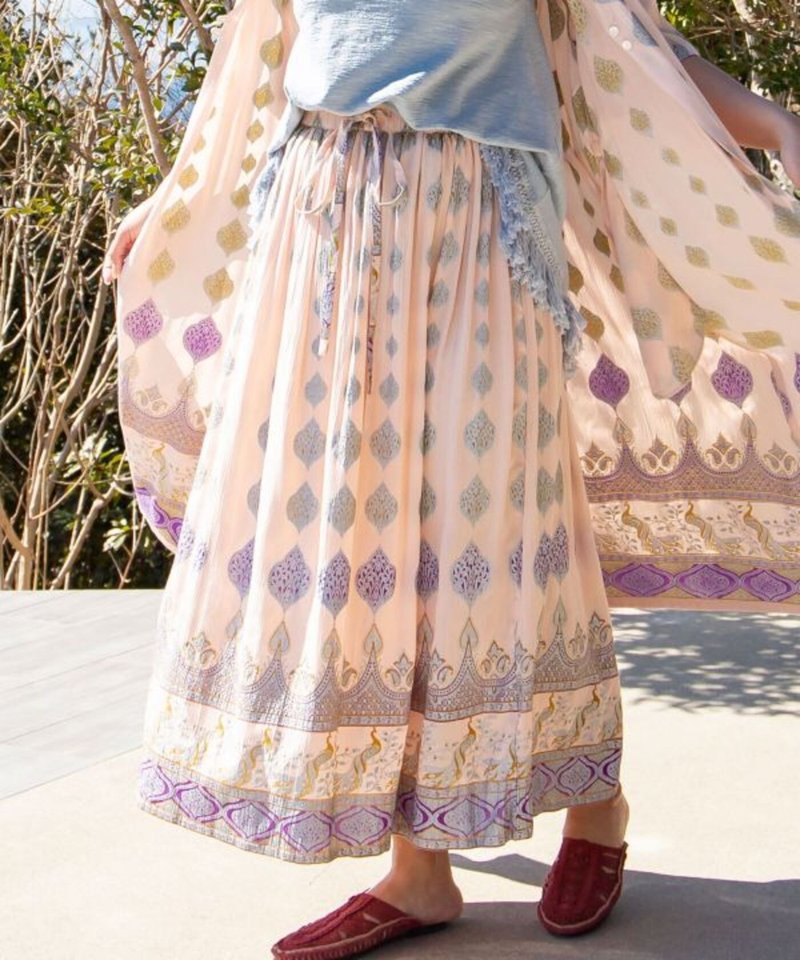 【热门预购】班遮普的晨光异域金印印花绉纱长裙 (5色) IAC-3202 - 裙子 - 其他材质 多色