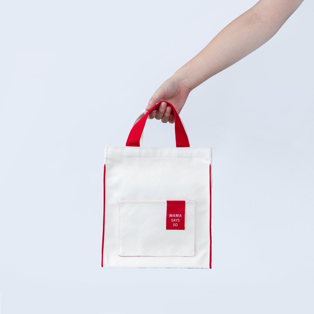 Mini Mama tote bag - 手提包/手提袋 - 棉 红色