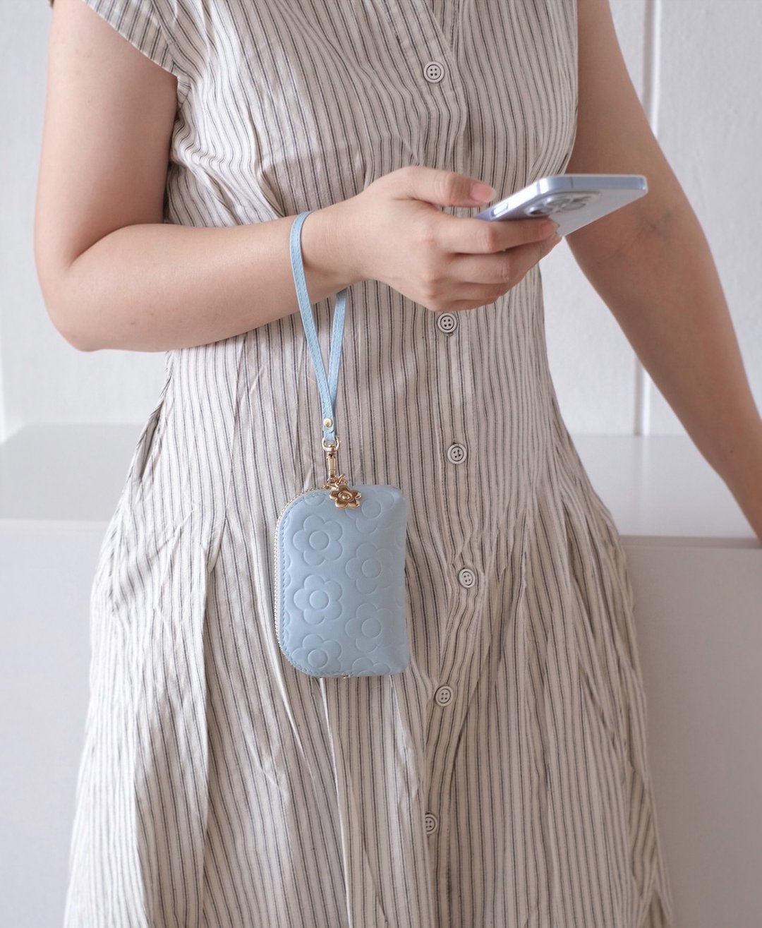 Mellow purse wallet, leather wallet  limited pattern with wristlet - 皮夹/钱包 - 真皮 蓝色