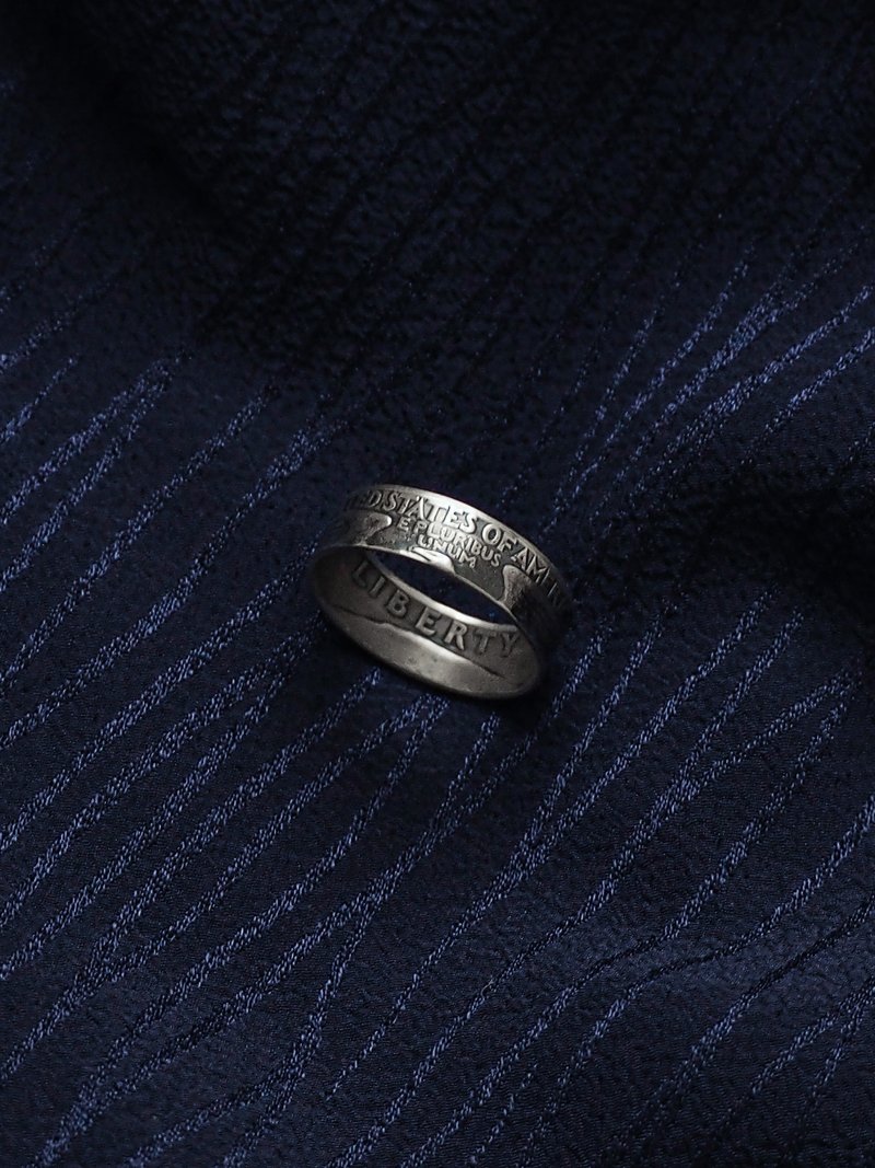 美国25美分硬币戒指 - 戒指 - 银 银色