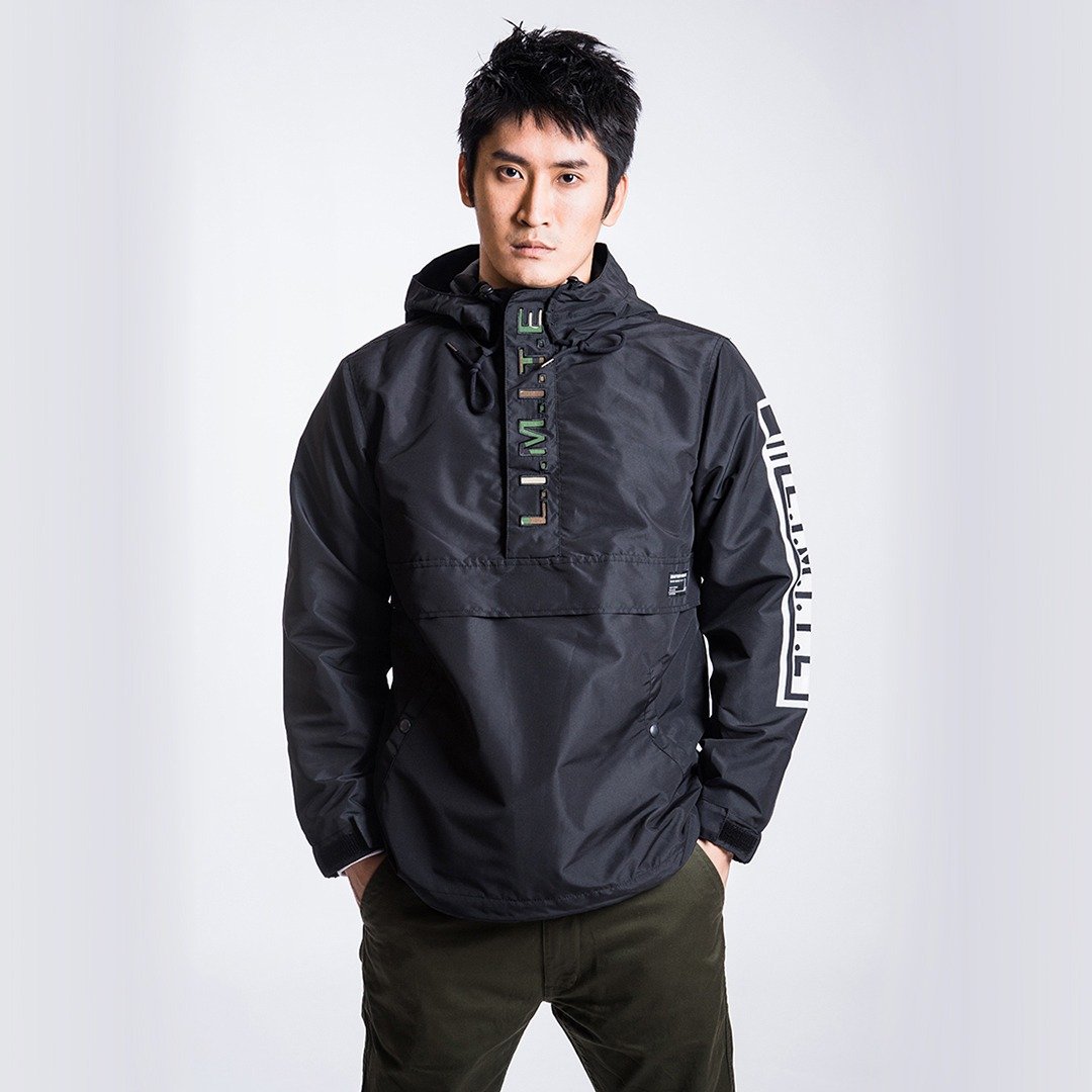 L.I.M.I.T.E - 男装印花及绣花叮当褛,黑色 - 男装外套 - 其他人造纤维 黑色