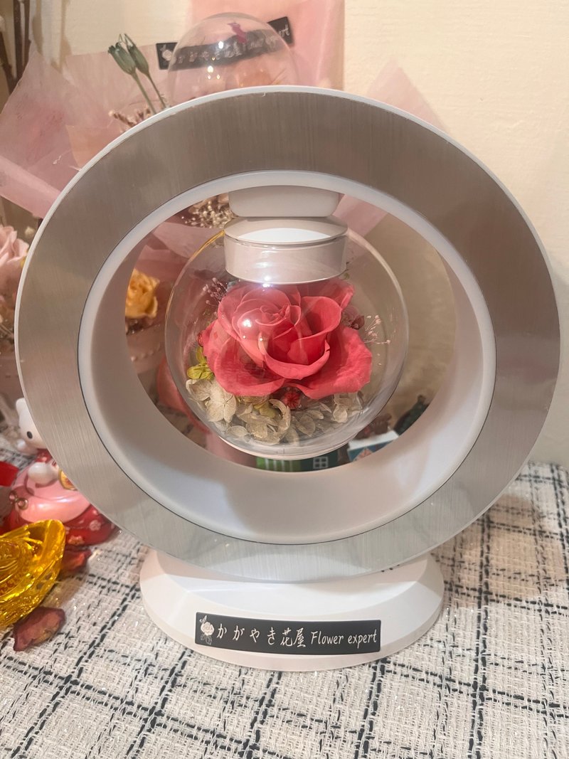 客订悬浮粉色蓝牙喇叭永生花/生日礼物/母亲节礼物/七夕/感应摆设 - 扩音器/喇叭 - 植物．花 粉红色