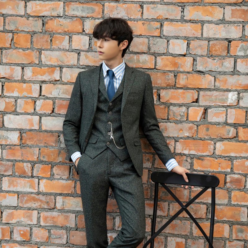 HIATUS 多尼戈尔花呢 墨绿点 三件套装 - 男装外套 - 羊毛 绿色