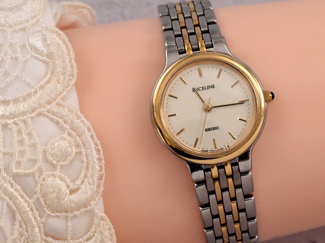 SEIKO EXCELINE 石英女式手表 23 毫米白表盘正装手表 日本发货 - 女表 - 不锈钢 白色