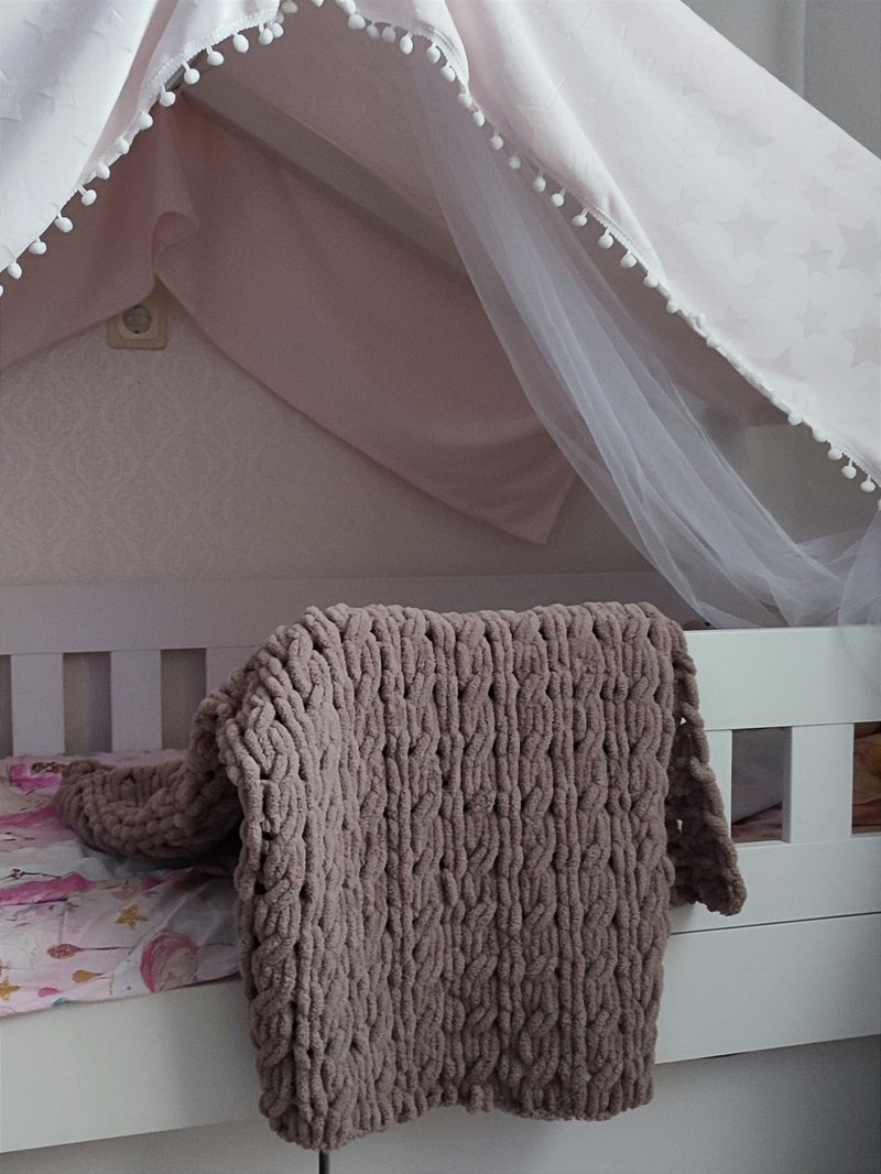 温馨北欧风宝宝毯 — 手工低过敏性礼物 — 9 折优惠码 GIFT - 婴儿床上用品 - 聚酯纤维 咖啡色