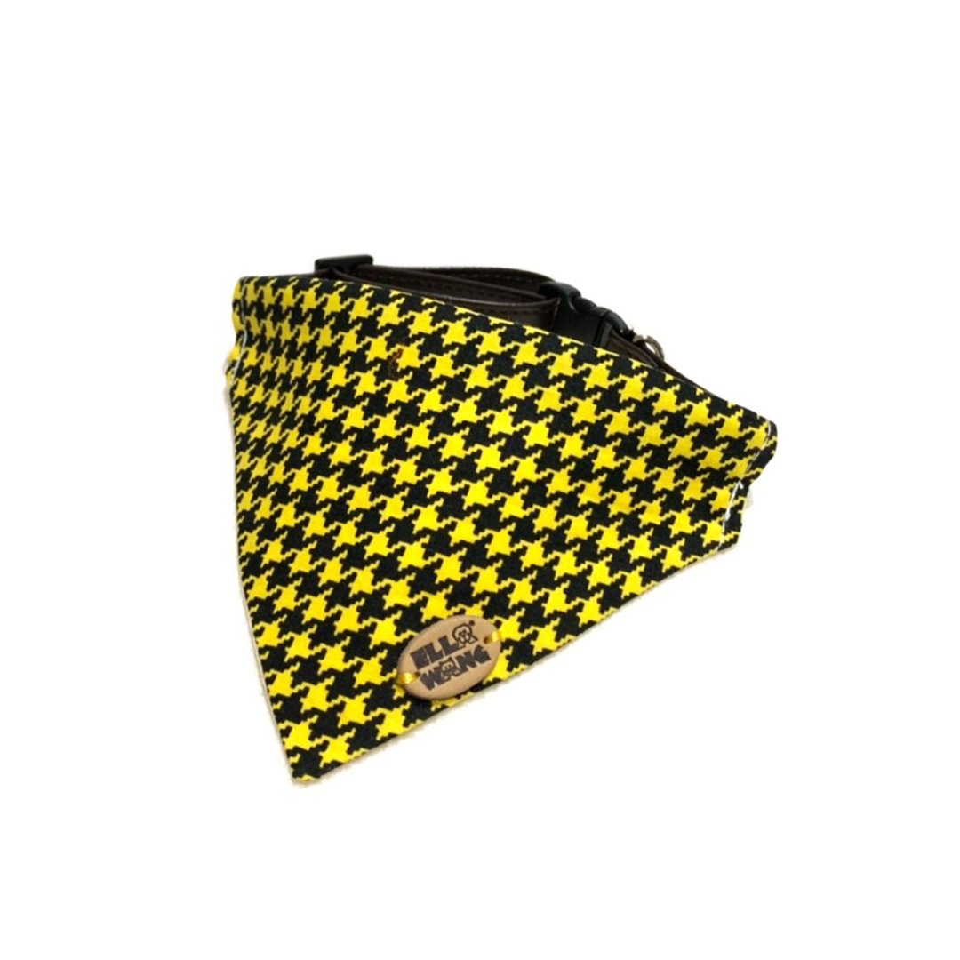 Ella Wang Design Scarf 宠物 领巾 猫 狗 千鸟格 - 项圈/牵绳 - 棉 黄色