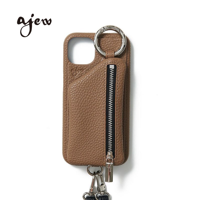 ajew cadenas 经典款拉链口袋手机壳 / brown(含背带) - 手机壳/手机套 - 人造皮革 咖啡色