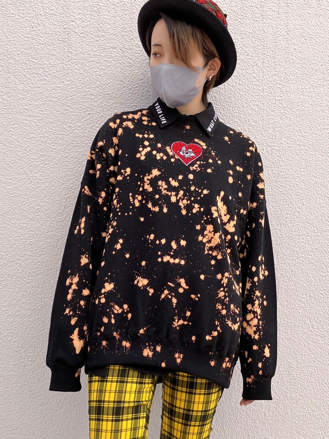 漂白连帽上衣/黑色/均码/hellcatpunks/hcp-po-0001 - 中性连帽卫衣/T 恤 - 棉 黑色