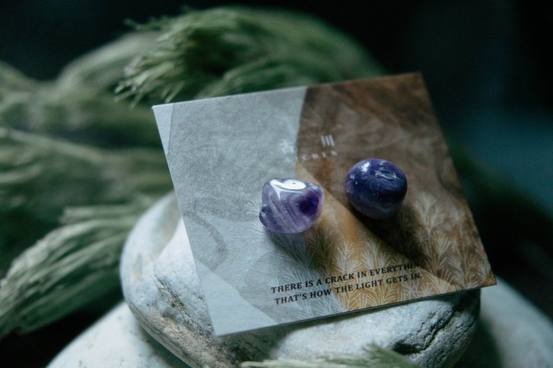 CRACK | 矿物系耳环 |  EARRINGS - 耳环/耳夹 - 玉石 紫色